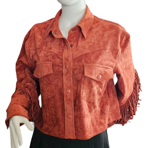 Blank NYC Faux Suede Shacket Size S NWT - Picture 6 of 12